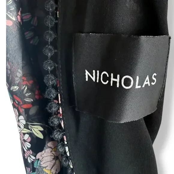 New w/Tags NICHOLAS pure silk floral flowing Goddess cold shoulder dress - Picture 11 of 16